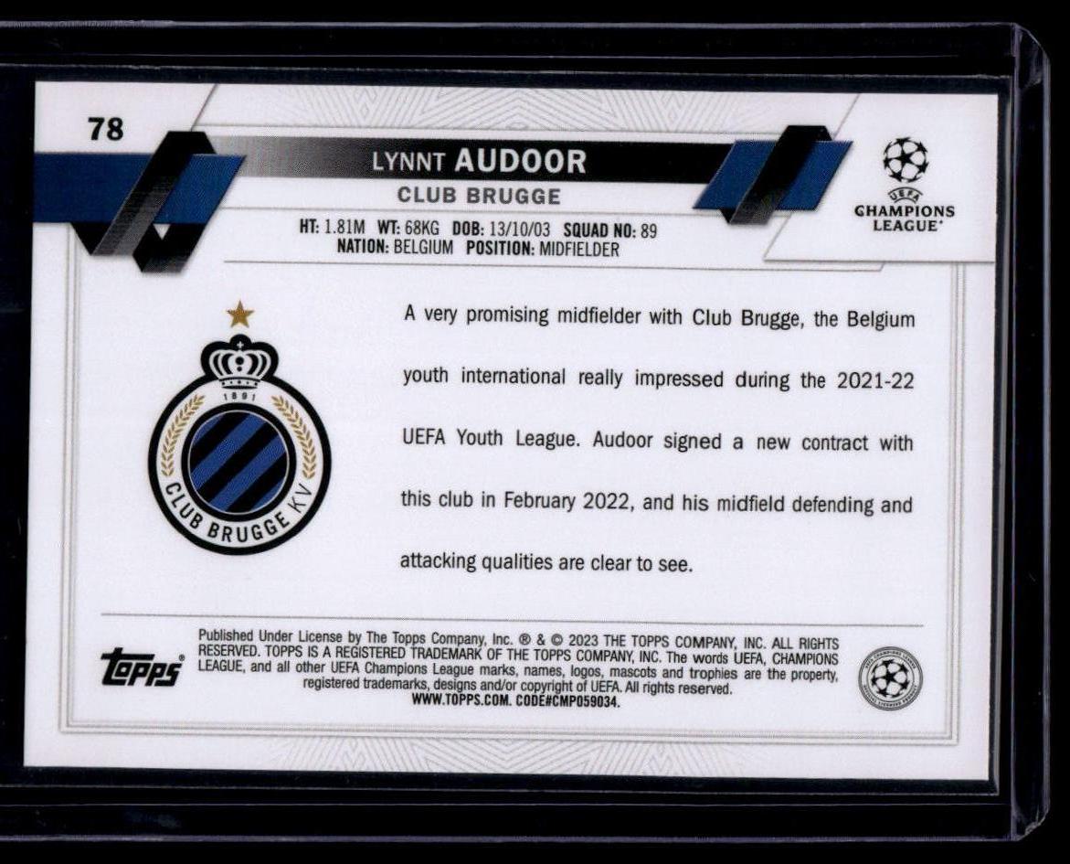 2022-23 Topps UEFA Club Competitions #78 Lynnt Audoor