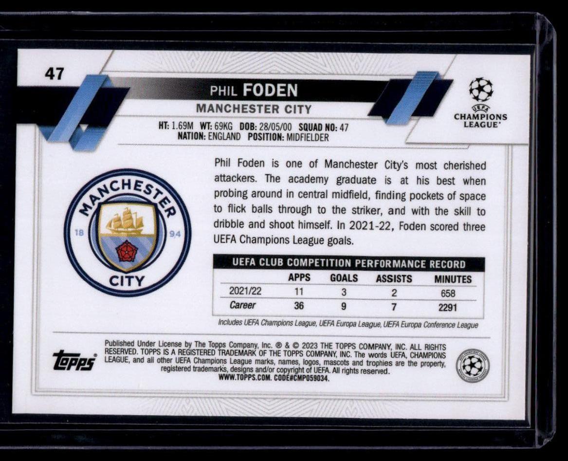 2022-23 Topps UEFA Club Competitions #47 Phil Foden