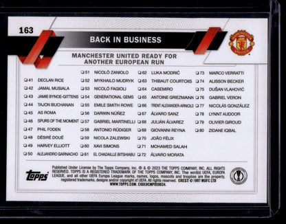 2022-23 Topps UEFA Club Competitions #163 Back in Business