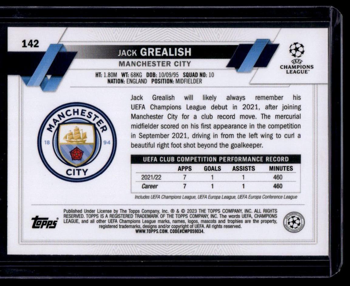 2022-23 Topps UEFA Club Competitions #142 Jack Grealish