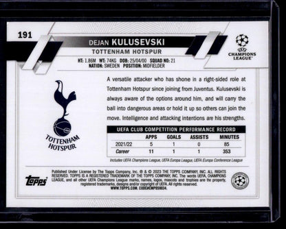 2022-23 Topps UEFA Club Competitions #191 Dejan Kulusevski