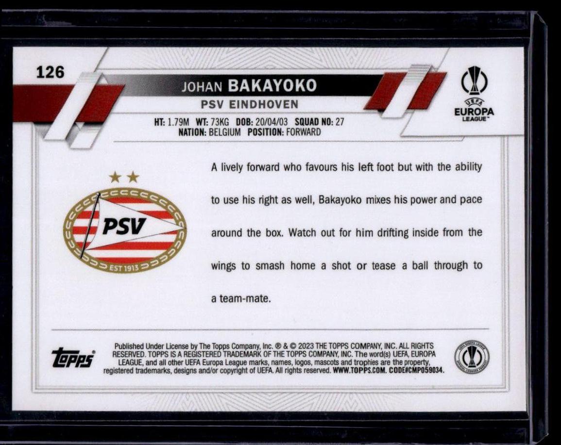 2022-23 Topps UEFA Club Competitions #126 Johan Bakayoko