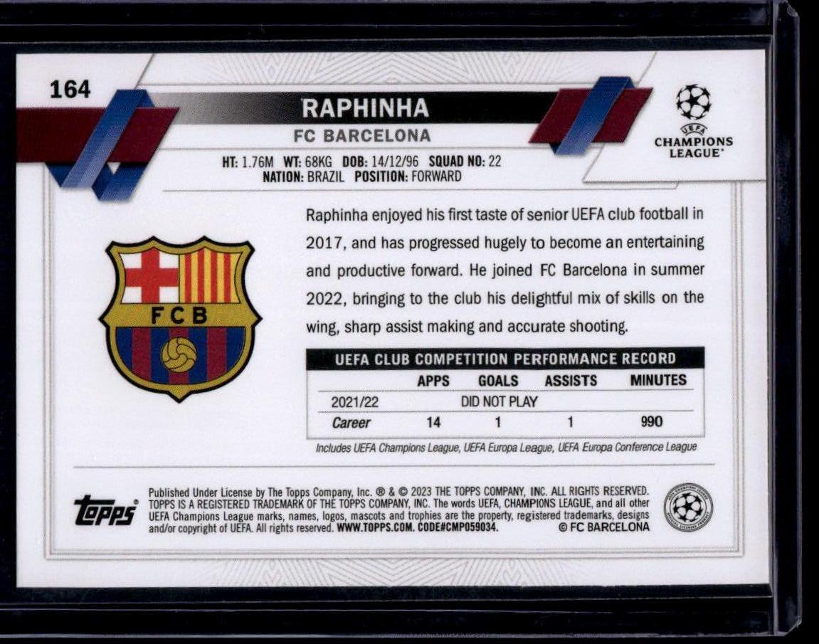 2022-23 Topps UEFA Club Competitions #164 Raphinha