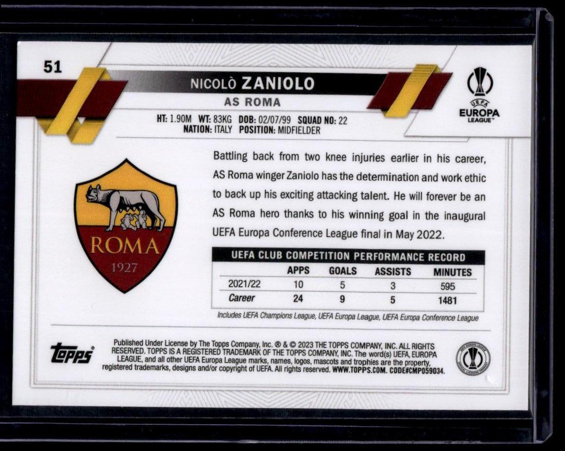 2022-23 Topps UEFA Club Competitions #51 Nicolò Zaniolo