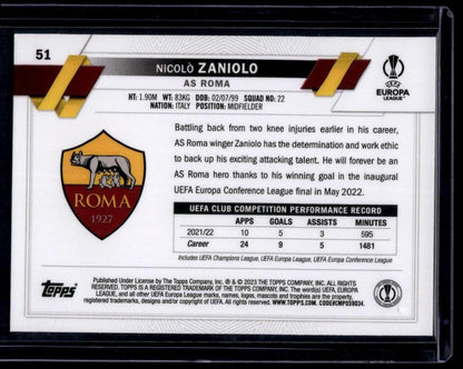 2022-23 Topps UEFA Club Competitions #51 Nicolò Zaniolo