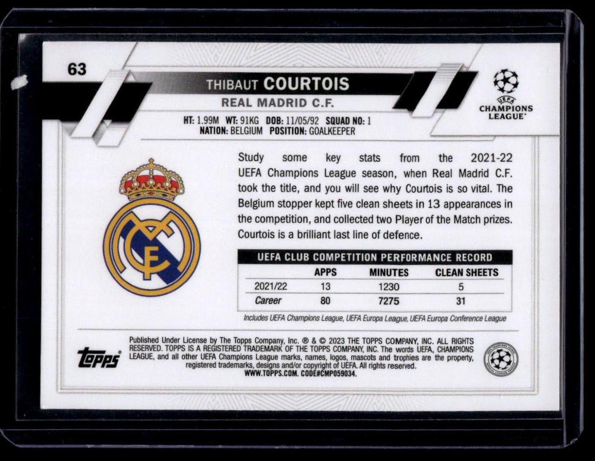 2022-23 Topps UEFA Club Competitions #63 Thibaut Courtois