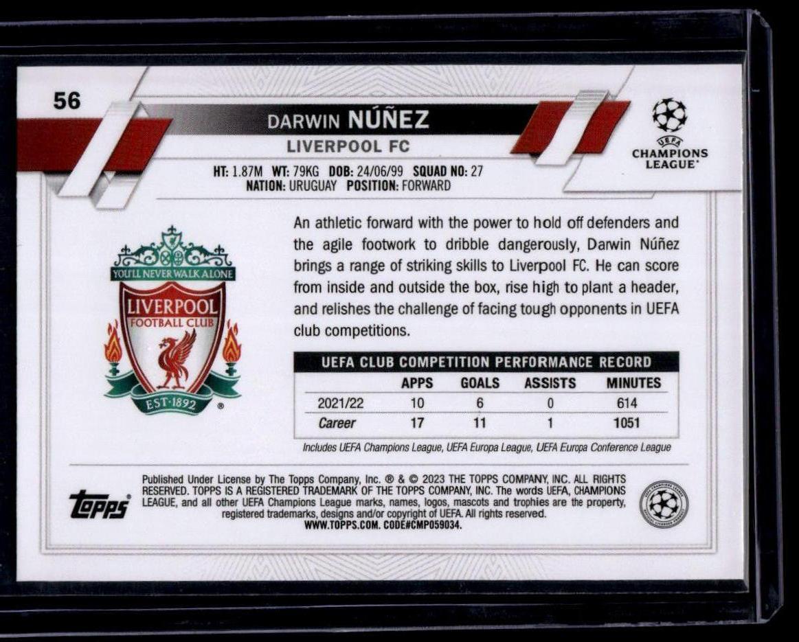 2022-23 Topps UEFA Club Competitions #56 Darwin Núñez