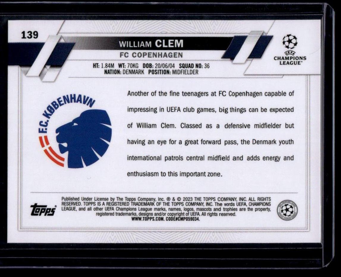 2022-23 Topps UEFA Club Competitions #139 William Clem