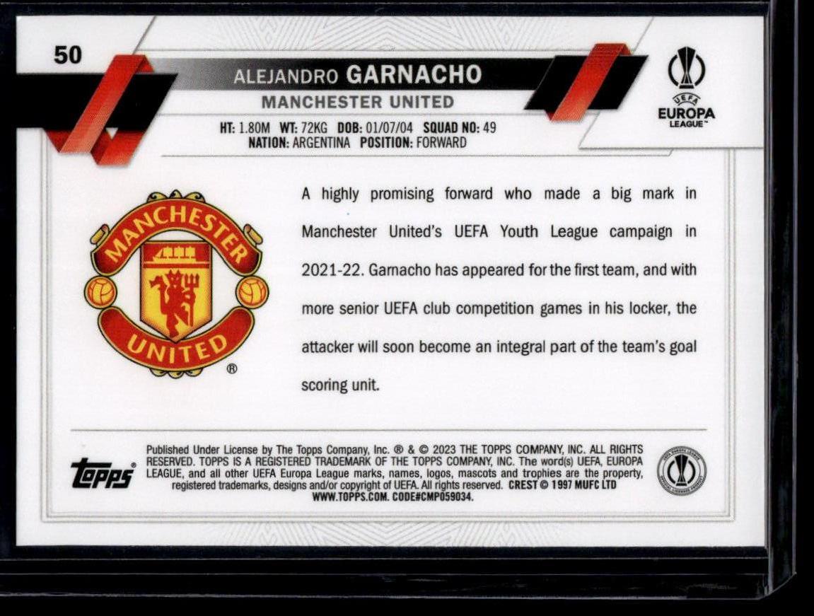 2022-23 Topps UEFA Club Competitions #50 Alejandro Garnacho