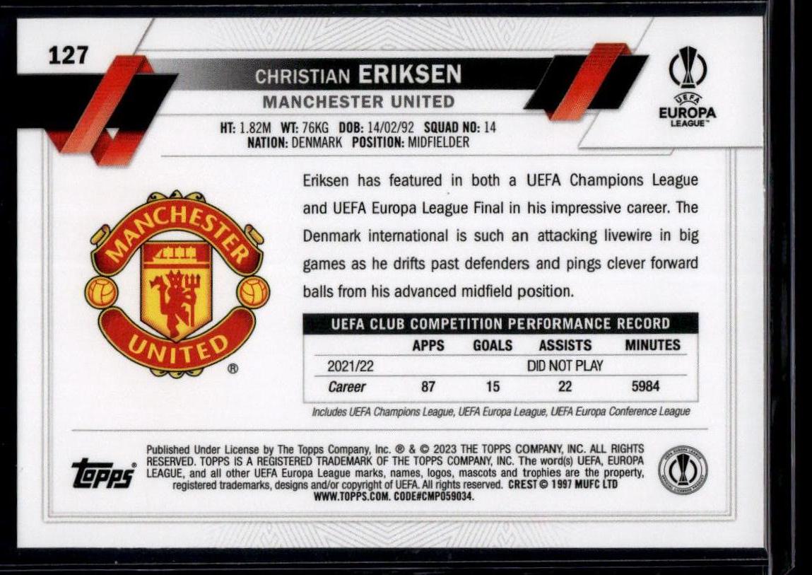 2022-23 Topps UEFA Club Competitions #127 Christian Eriksen