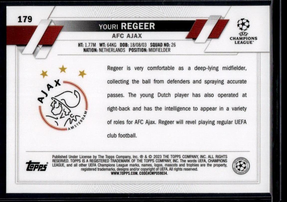 2022-23 Topps UEFA Club Competitions #179 Youri Regeer