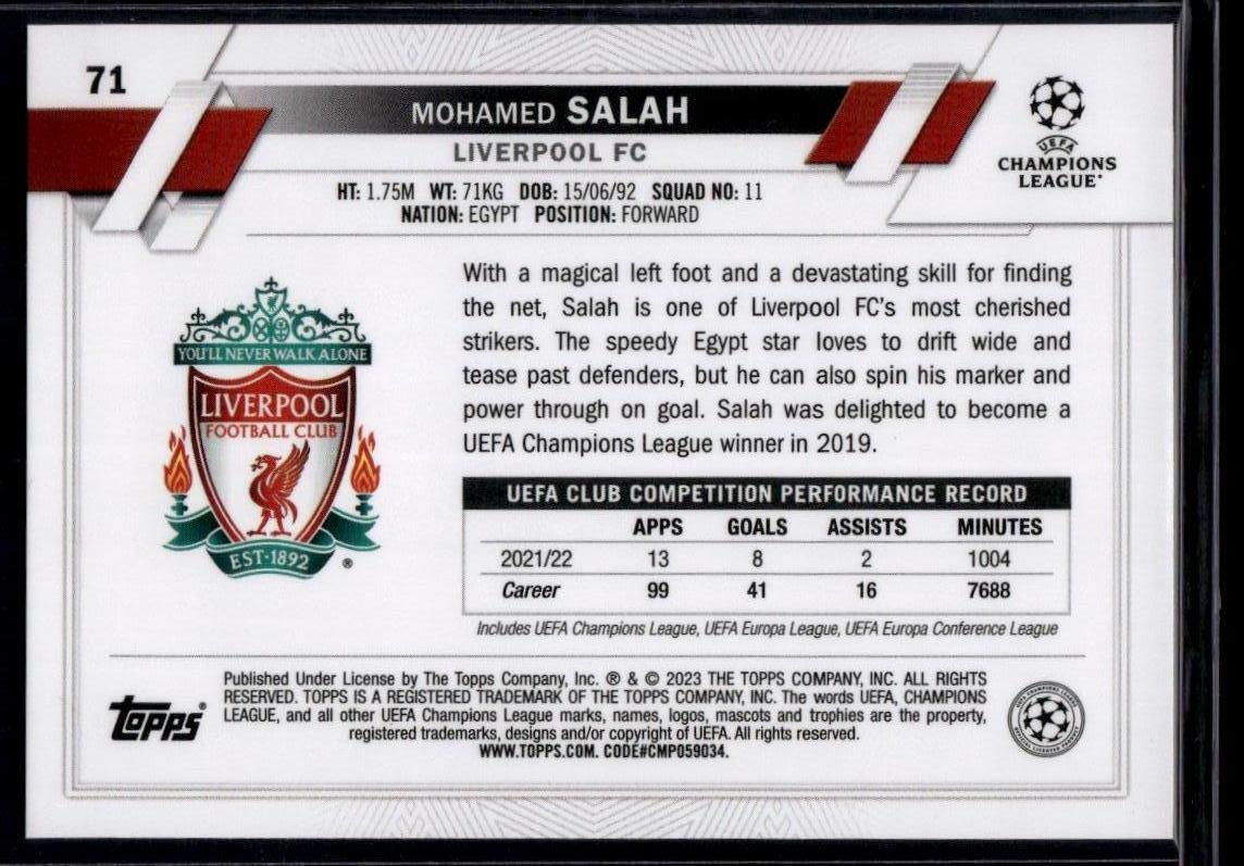 2022-23 Topps UEFA Club Competitions #71 Mohamed Salah