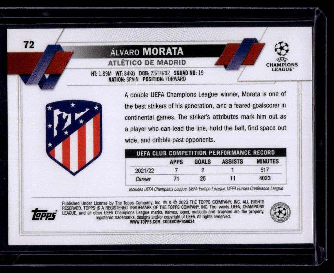 2022-23 Topps UEFA Club Competitions #72 Álvaro Morata