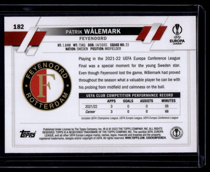 2022-23 Topps UEFA Club Competitions #182 Patrik Wålemark