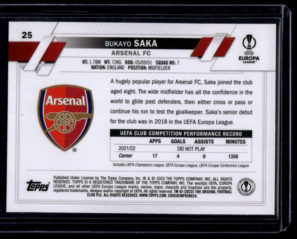 2022-23 Topps UEFA Club Competitions #25 Bukayo Saka