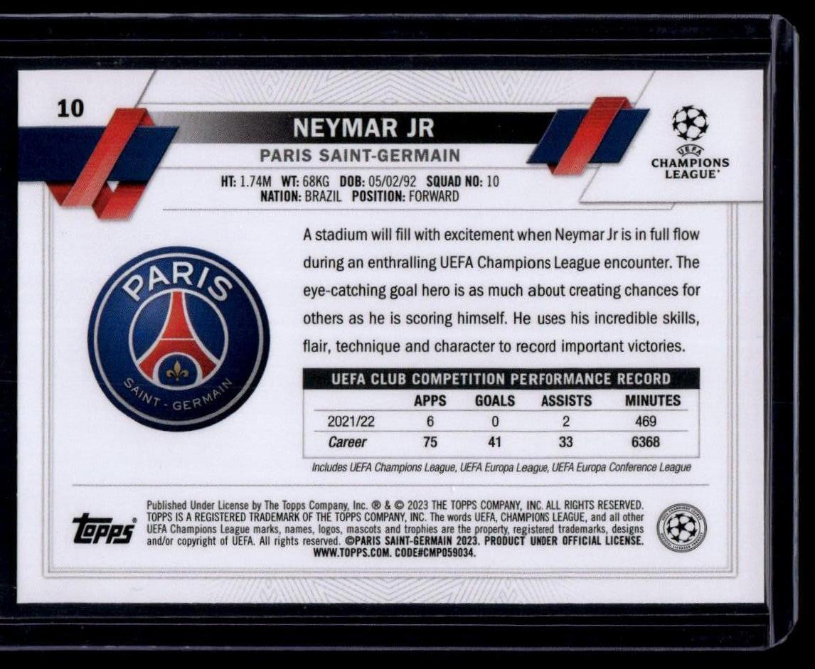 2022-23 Topps UEFA Club Competitions #10 Neymar Jr