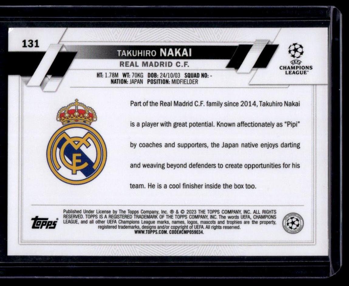 2022-23 Topps UEFA Club Competitions #131 Takuhiro Nakai