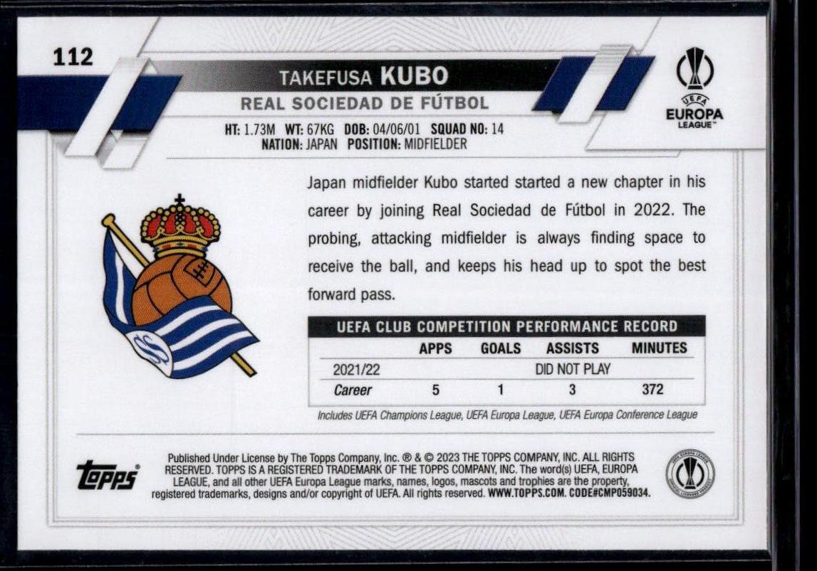 2022-23 Topps UEFA Club Competitions #112 Takefusa Kubo