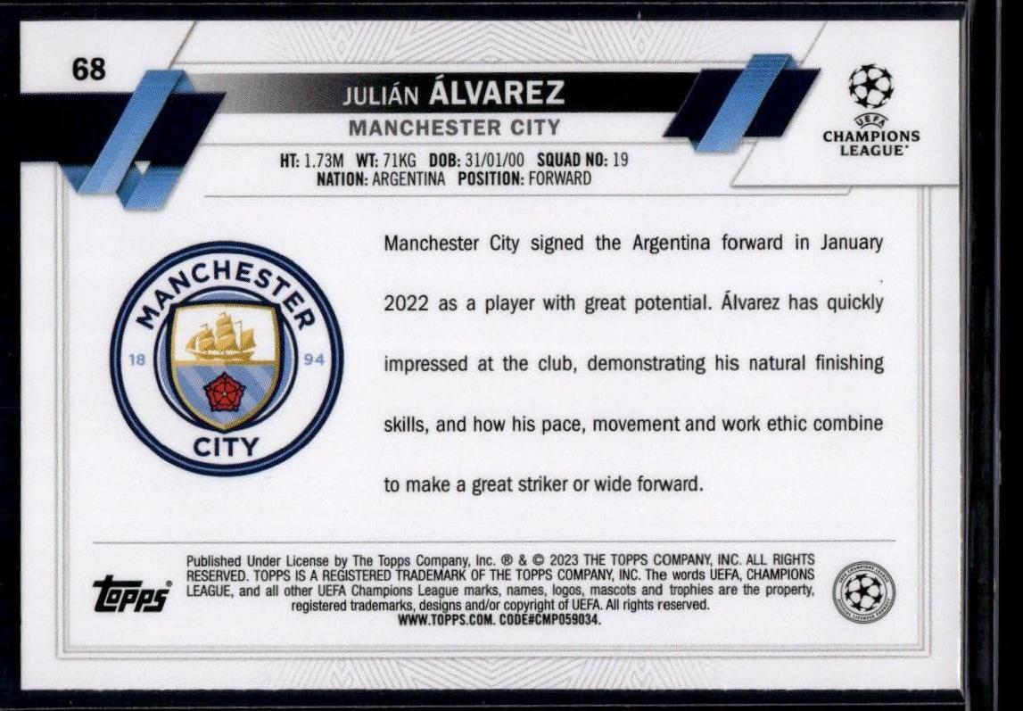 2022-23 Topps UEFA Club Competitions #68 Julián Álvarez