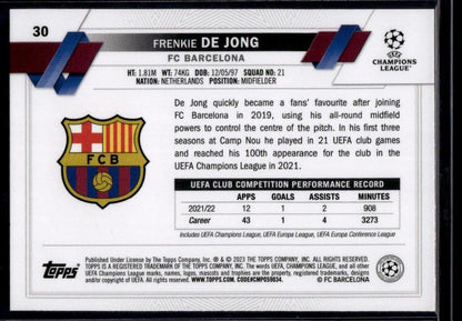 2022-23 Topps UEFA Club Competitions #30 Frenkie de Jong