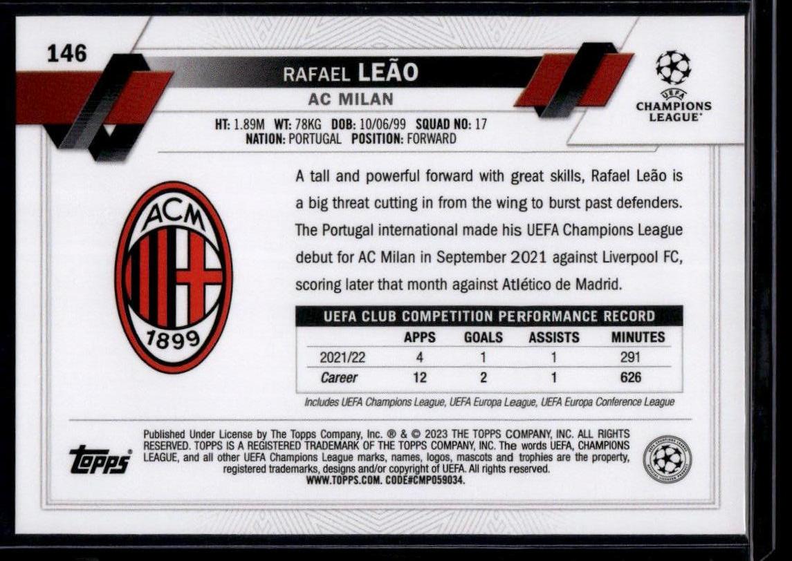 2022-23 Topps UEFA Club Competitions #146 Rafael Leão