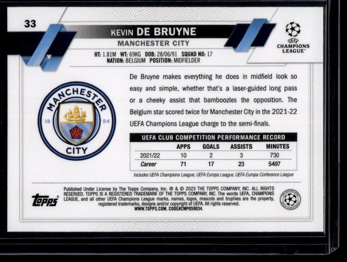 2022-23 Topps UEFA Club Competitions #33 Kevin De Bruyne