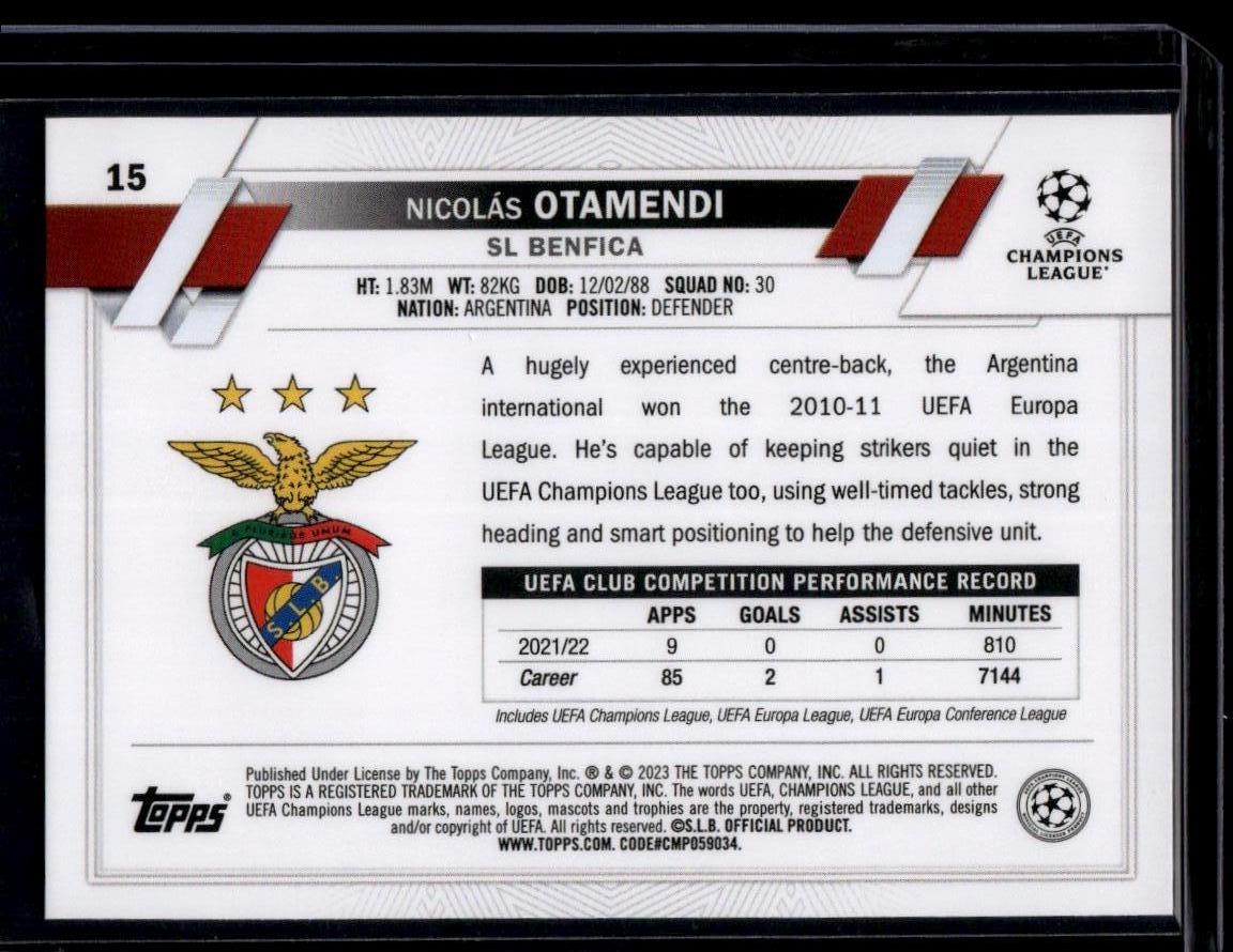 2022-23 Topps UEFA Club Competitions #15 Nicolás Otamendi