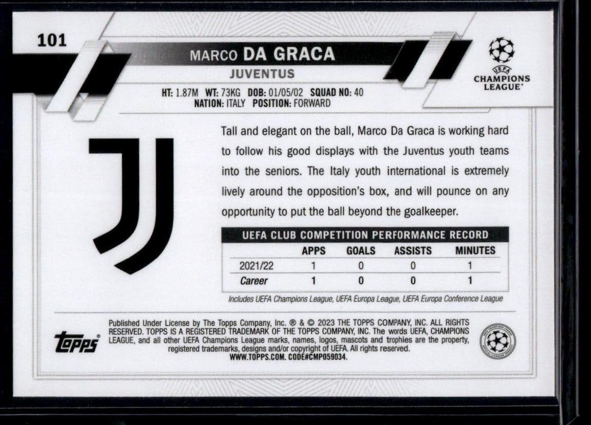 2022-23 Topps UEFA Club Competitions #101 Marco Da Graca