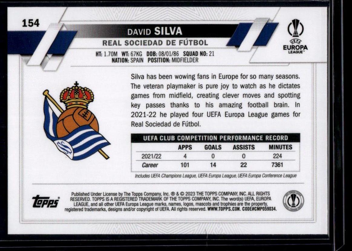 2022-23 Topps UEFA Club Competitions #154 David Silva