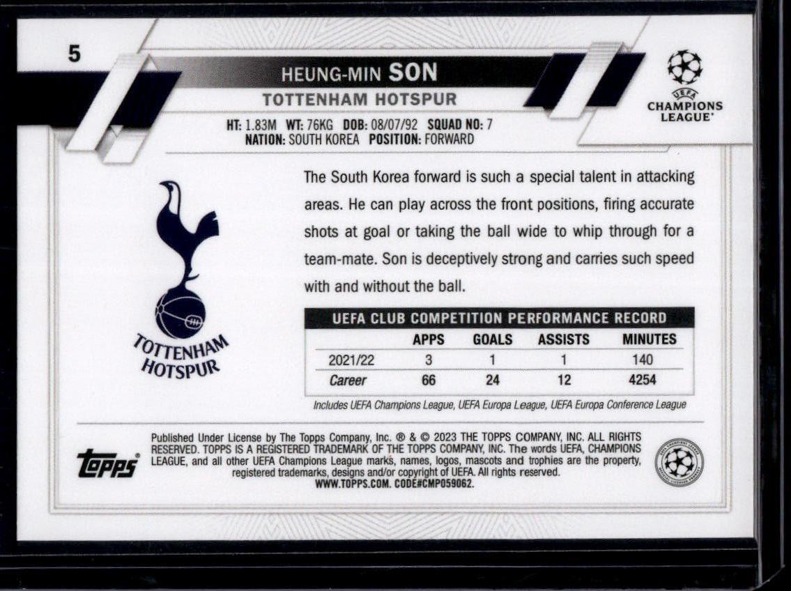 2022-23 Topps UEFA Club Competitions #5b Heung-min Son