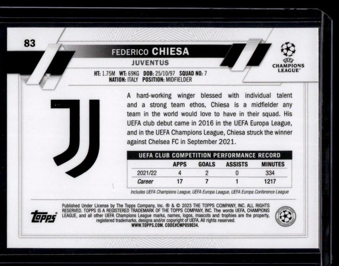 2022-23 Topps UEFA Club Competitions #83 Federico Chiesa