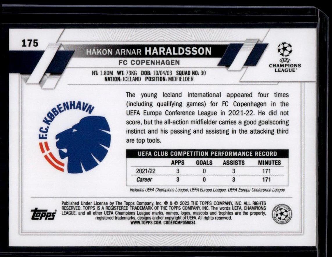 2022-23 Topps UEFA Club Competitions #175 Hákon Arnar Haraldsson