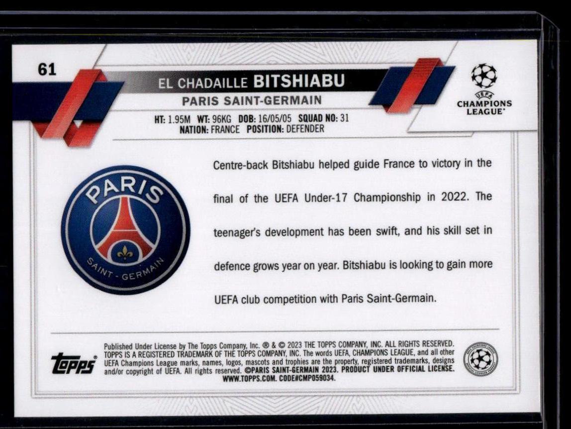 2022-23 Topps UEFA Club Competitions #61 El Chadaille Bitshiabu