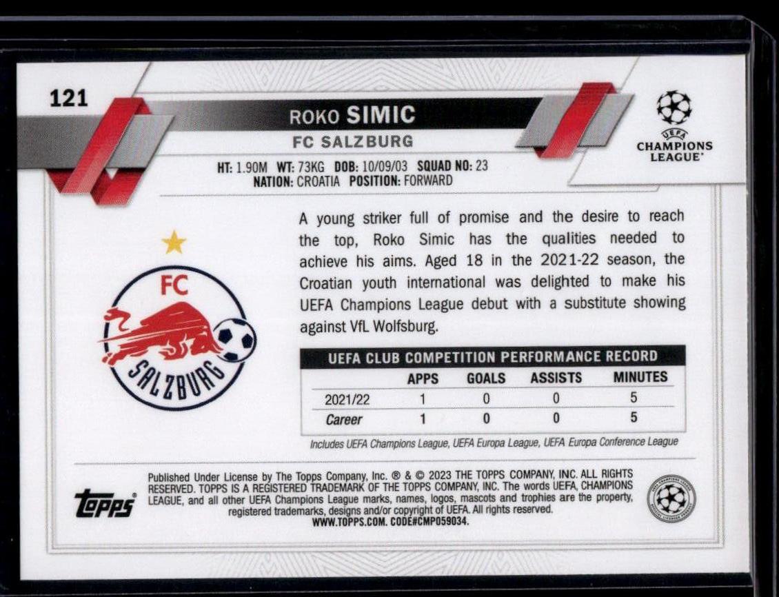 2022-23 Topps UEFA Club Competitions #121 Roko Simic