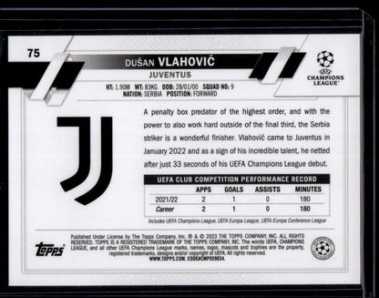 2022-23 Topps UEFA Club Competitions #75 Dušan Vlahović