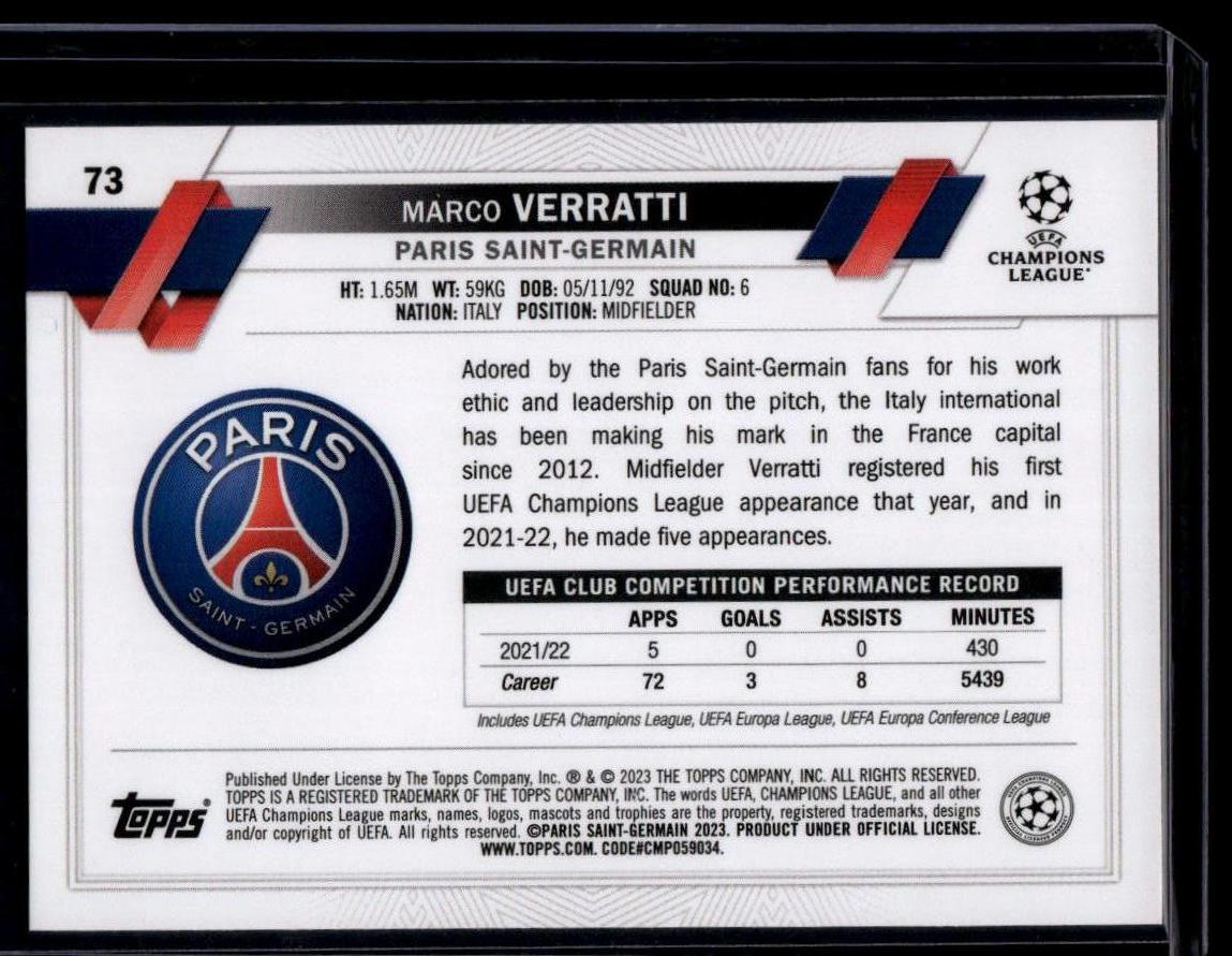 2022-23 Topps UEFA Club Competitions #73 Marco Verratti