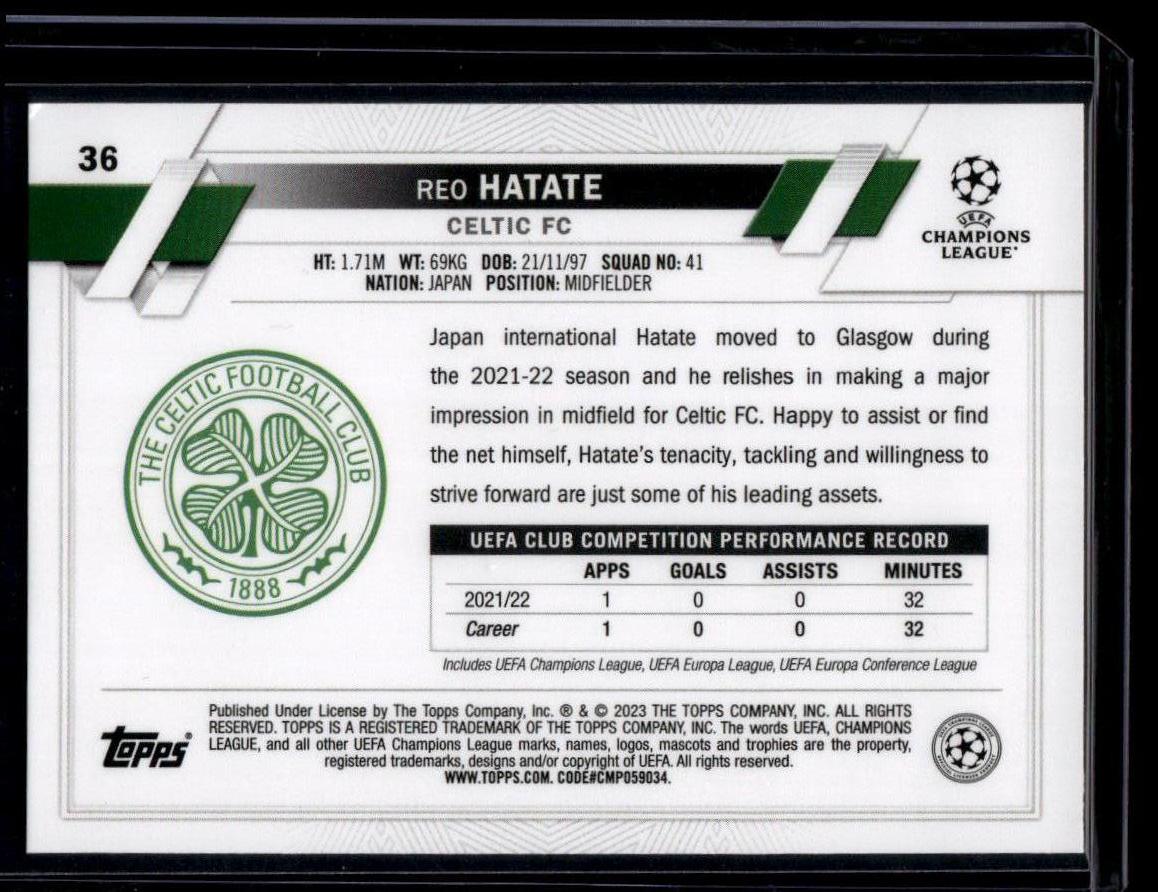 2022-23 Topps UEFA Club Competitions #36 Reo Hatate