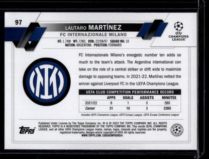 2022-23 Topps UEFA Club Competitions #97 Lautaro Martínez