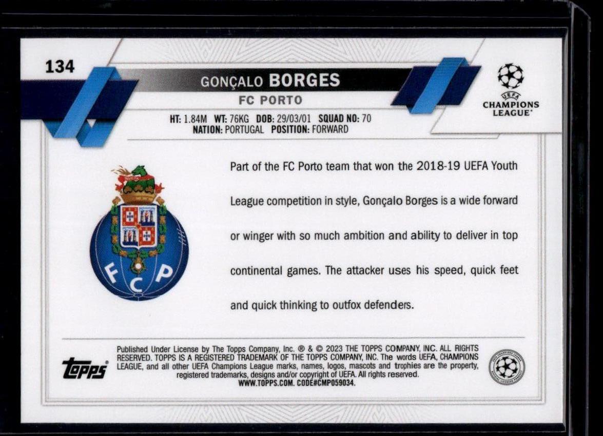 2022-23 Topps UEFA Club Competitions #134 Gonçalo Borges