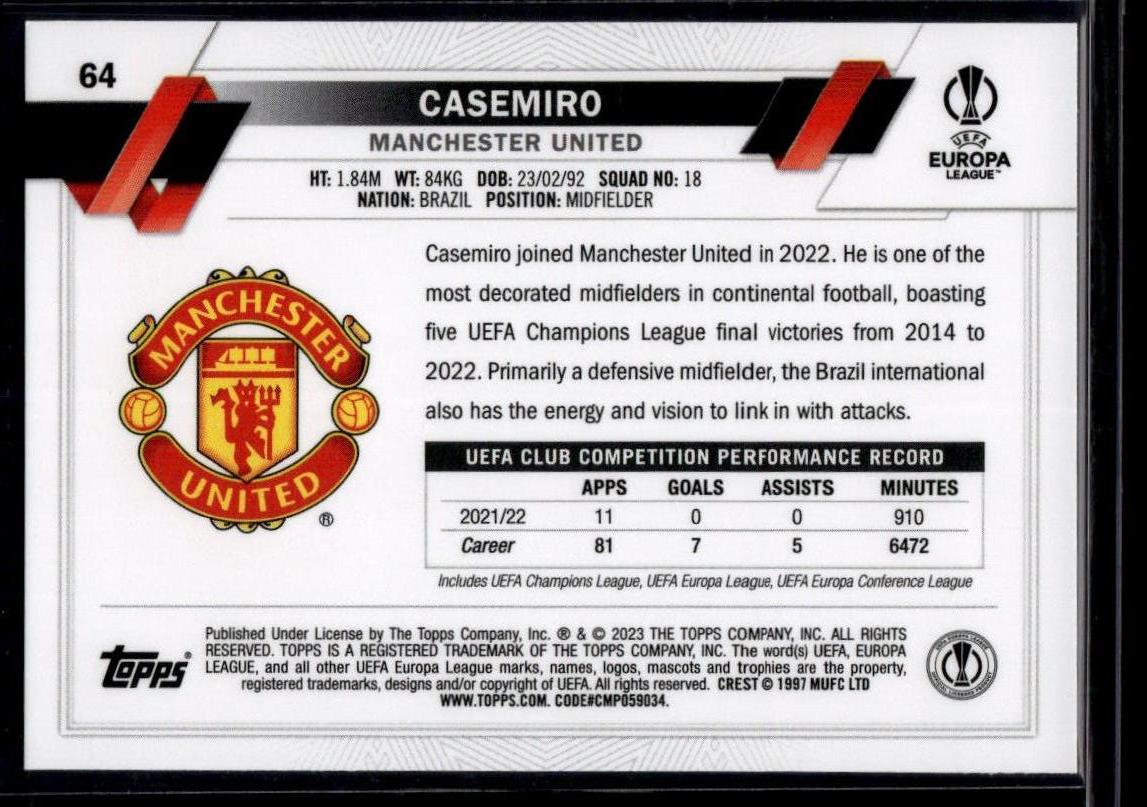 2022-23 Topps UEFA Club Competitions #64 Casemiro