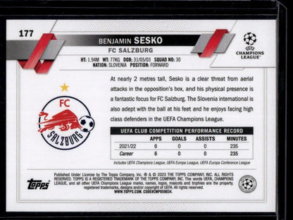 2022-23 Topps UEFA Club Competitions #177 Benjamin Sesko