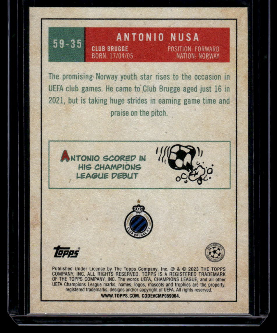 2022-23 Topps UEFA Club Competitions #59-35 Antonio Nusa 1959 Topps