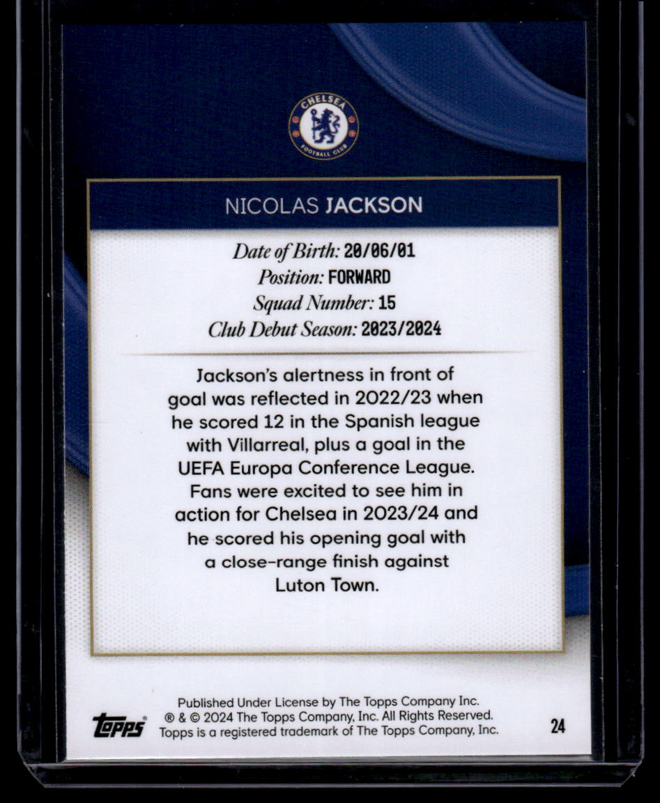 2023-24 Topps Chelsea Team Set #24 Nicolas Jackson