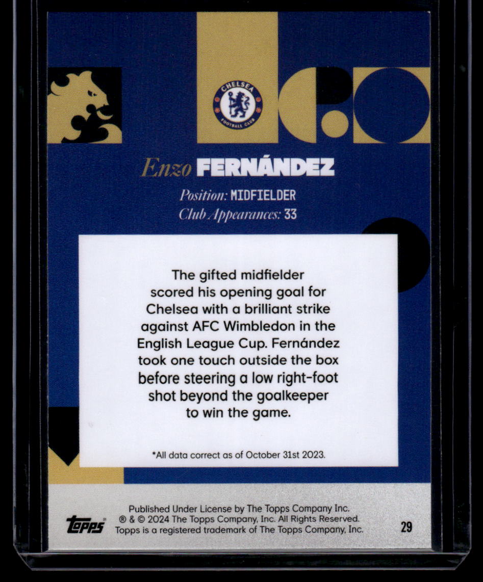 2023-24 Topps Chelsea Team Set #29 Enzo Fernández