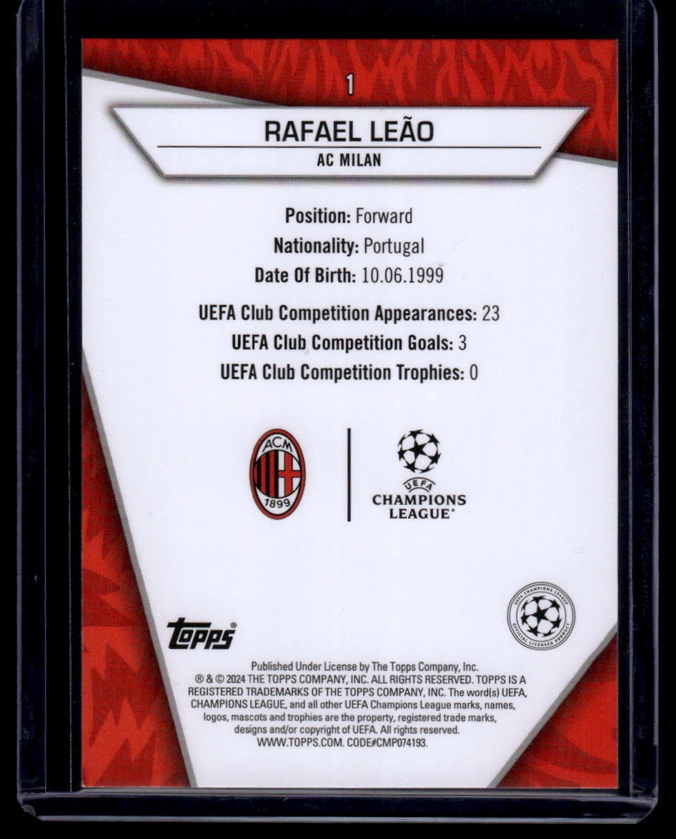 2023-24 Topps UEFA Club Competitions Superstars #1 Rafael Leão