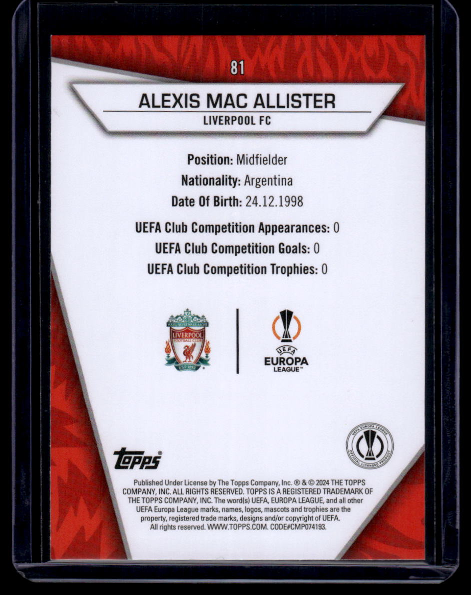 2023-24 Topps UEFA Club Competitions Superstars #81 Alexis Mac Allister