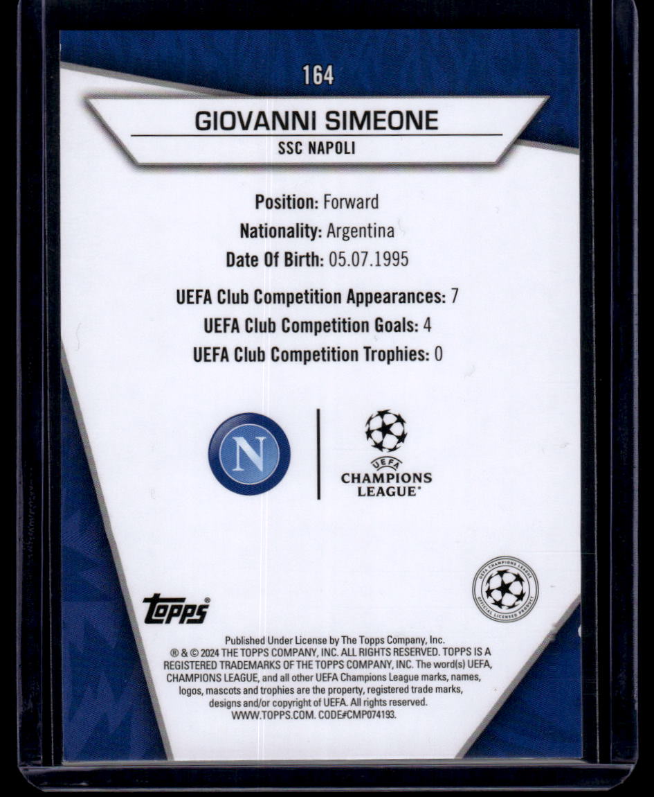 2023-24 Topps UEFA Club Competitions Superstars #164 Giovanni Simeone