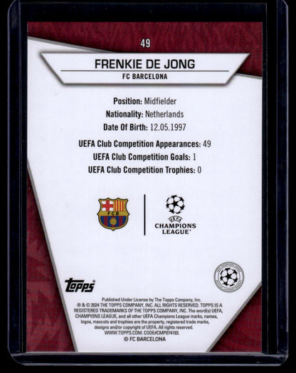 2023-24 Topps UEFA Club Competitions Superstars #49 Frenkie de Jong