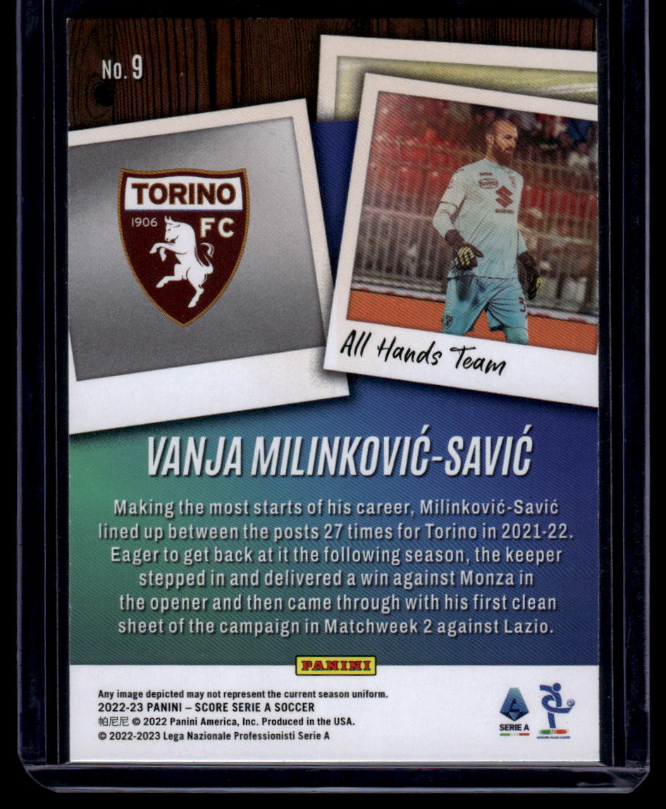 2022-23 Score Serie A #9 Vanja Milinkovic-Savic All Hands Team