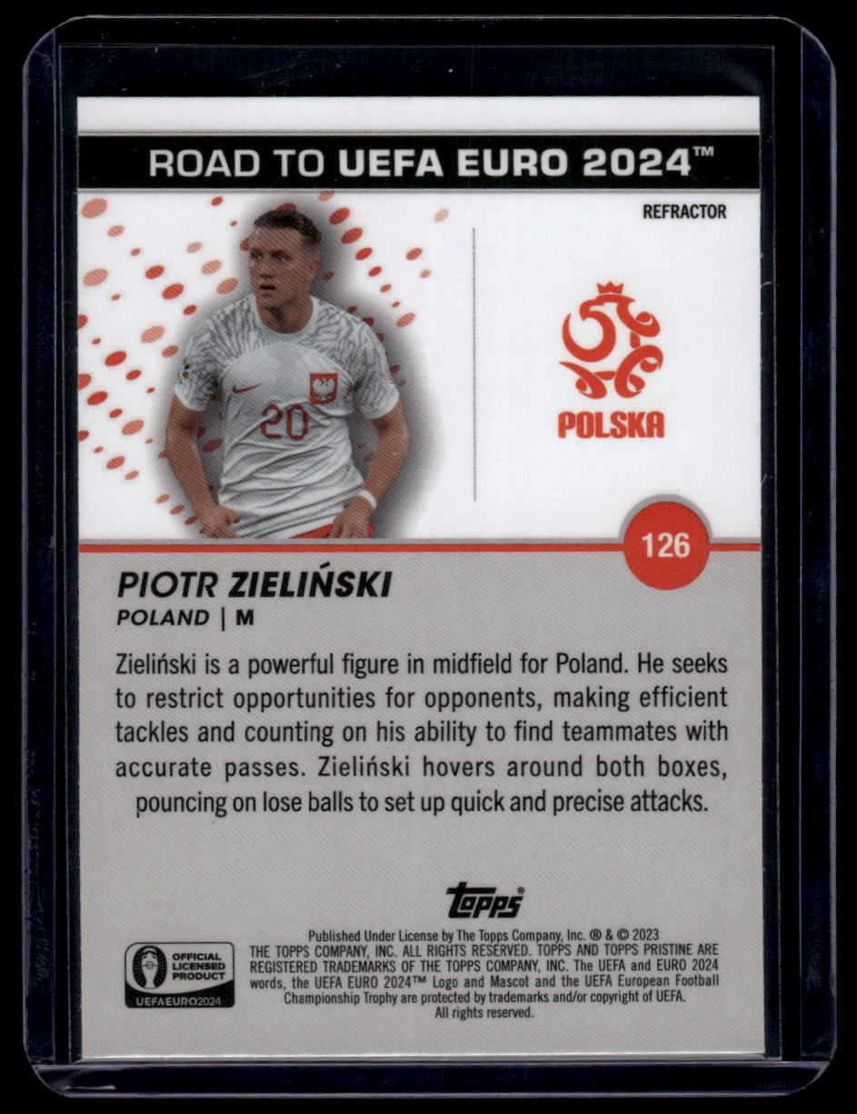 2023 Topps Pristine Road To Euro 2024 #126 Piotr Zieliński Refractors